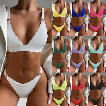 2 Piece 10 Colors Swimsuit Halter Brazilian Bikini Women Swimwear Push Up Bikini Set Ring Bathing Suit The Clothing Company Sydney