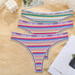 3 Pack Cotton Mix Seamless G-string Colorful Striped Lingerie Panties S-XL Thongs Female Letter Waist Underwear Briefs The Clothing Company Sydney