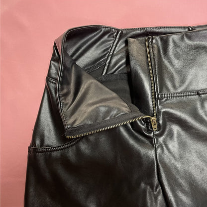 Melody Black Pleather Pants Womens Heat Fleece Lined Leggings Pu Skinny Push Up Trousers The Clothing Company Sydney