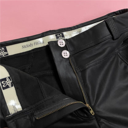 Melody Black Pleather Pants Womens Heat Fleece Lined Leggings Pu Skinny Push Up Trousers The Clothing Company Sydney