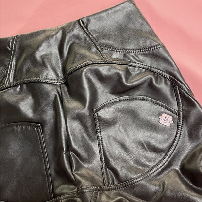 Melody Black Pleather Pants Womens Heat Fleece Lined Leggings Pu Skinny Push Up Trousers The Clothing Company Sydney