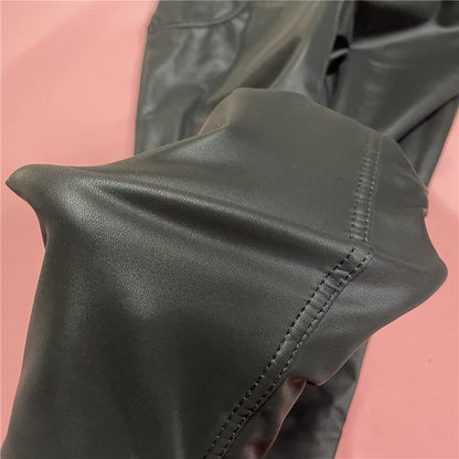 Melody Black Pleather Pants Womens Heat Fleece Lined Leggings Pu Skinny Push Up Trousers The Clothing Company Sydney