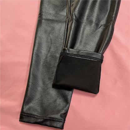 Melody Black Pleather Pants Womens Heat Fleece Lined Leggings Pu Skinny Push Up Trousers The Clothing Company Sydney