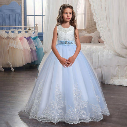 Puffy Tulle Lace Flower Girl Dress Costume Children Bride Ball Gown Princess Dress for Girl Wedding Party Dresses The Clothing Company Sydney