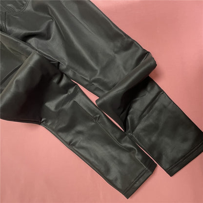 Melody Black Pleather Pants Womens Heat Fleece Lined Leggings Pu Skinny Push Up Trousers The Clothing Company Sydney