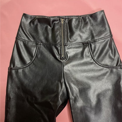 Melody Black Pleather Pants Womens Heat Fleece Lined Leggings Pu Skinny Push Up Trousers The Clothing Company Sydney