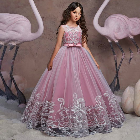 Puffy Tulle Lace Flower Girl Dress Costume Children Bride Ball Gown Princess Dress for Girl Wedding Party Dresses The Clothing Company Sydney