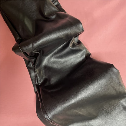 Melody Black Pleather Pants Womens Heat Fleece Lined Leggings Pu Skinny Push Up Trousers The Clothing Company Sydney