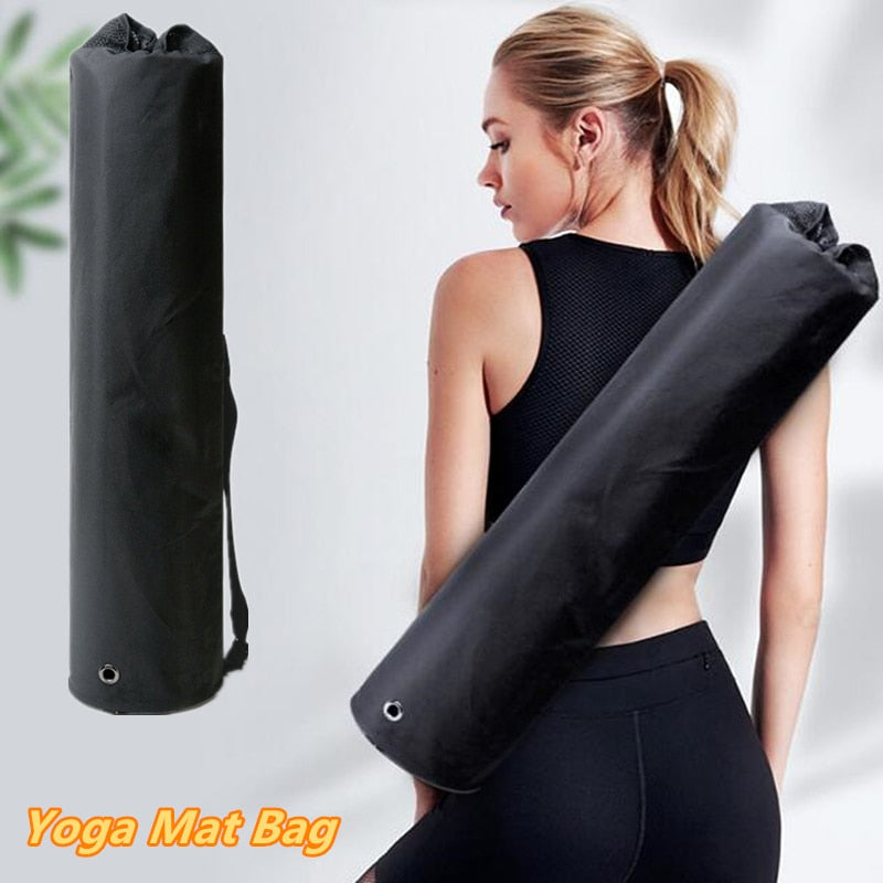 Portable Black Yoga Mat Bag Outdoor Gym Sports Fitness Dance Storage Pilates Carry Bag The Clothing Company Sydney