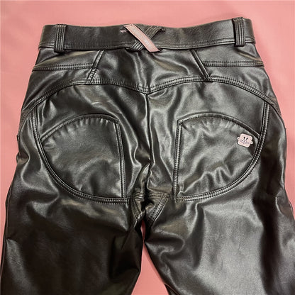 Melody Black Pleather Pants Womens Heat Fleece Lined Leggings Pu Skinny Push Up Trousers The Clothing Company Sydney