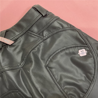 Melody Black Pleather Pants Womens Heat Fleece Lined Leggings Pu Skinny Push Up Trousers The Clothing Company Sydney