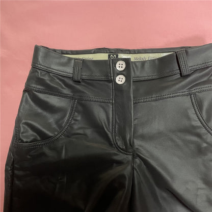 Melody Black Pleather Pants Womens Heat Fleece Lined Leggings Pu Skinny Push Up Trousers The Clothing Company Sydney