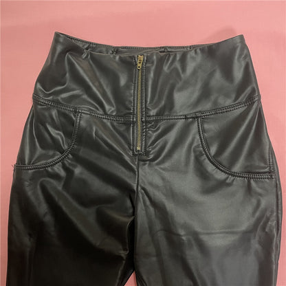 Melody Black Pleather Pants Womens Heat Fleece Lined Leggings Pu Skinny Push Up Trousers The Clothing Company Sydney