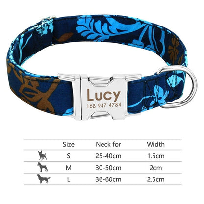 Nylon Personalized Pet Collar Engraved ID Tag Nameplate Reflective for Small Medium Large Dogs The Clothing Company Sydney
