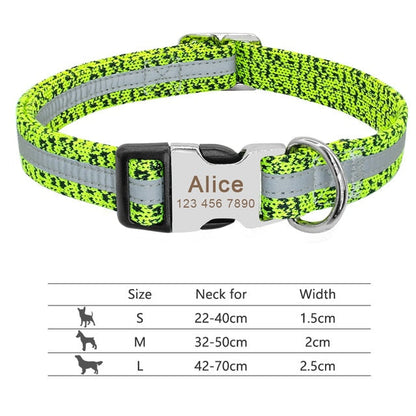 Nylon Personalized Pet Collar Engraved ID Tag Nameplate Reflective for Small Medium Large Dogs The Clothing Company Sydney