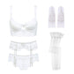 5 Piece Lingerie Lace push up bra sets bra, panties, garter, stockings and necklace set The Clothing Company Sydney