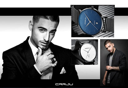 Men's Luxury Blue Waterproof Ultra Thin Date Simple Casual Quartz Watch The Clothing Company Sydney