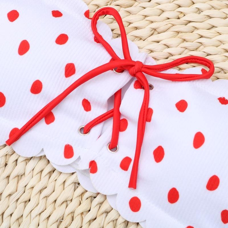 Polka Dot Two Piece Swimsuit Push Up Swimwear Floral Side Bathing Suit Brazilian Beach Wear Bikini Set The Clothing Company Sydney