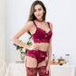 5 Piece Lingerie Lace push up bra sets bra, panties, garter, stockings and necklace set The Clothing Company Sydney