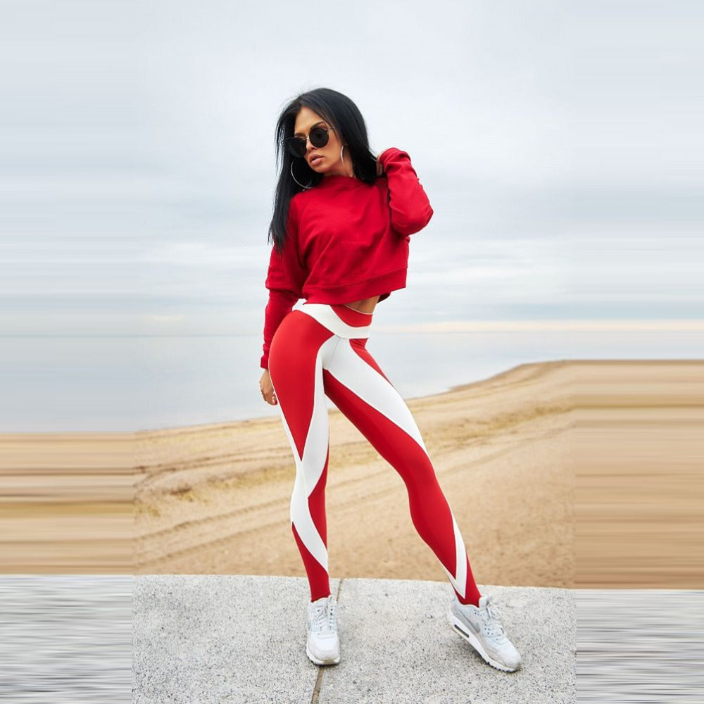 Slim High Waist Elasticity Leggings Fitness Printed Breathable Pants Leggings The Clothing Company Sydney