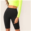 Black Solid High Waist Solid Cycling Athleisure Crop Fitness Short Summer Ladies Basics Workout Leggings The Clothing Company Sydney