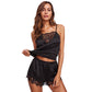 Summer Sleeveless Spaghetti Strap Nightwear Lace Trim Satin Cami Top and Shorts Pyjama Set The Clothing Company Sydney