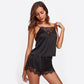 Summer Sleeveless Spaghetti Strap Nightwear Lace Trim Satin Cami Top and Shorts Pyjama Set The Clothing Company Sydney