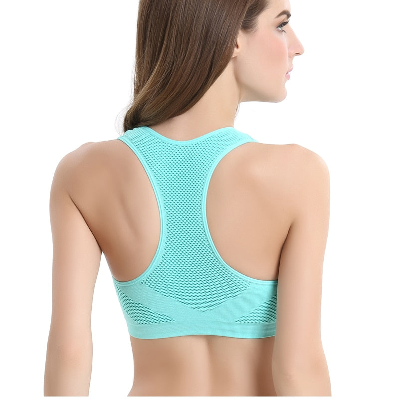 Breathable Sports Bra Absorbent Sweat Shockproof Padded Sports Bra Top Athletic Gym Running Fitness Yoga Sports Top The Clothing Company Sydney