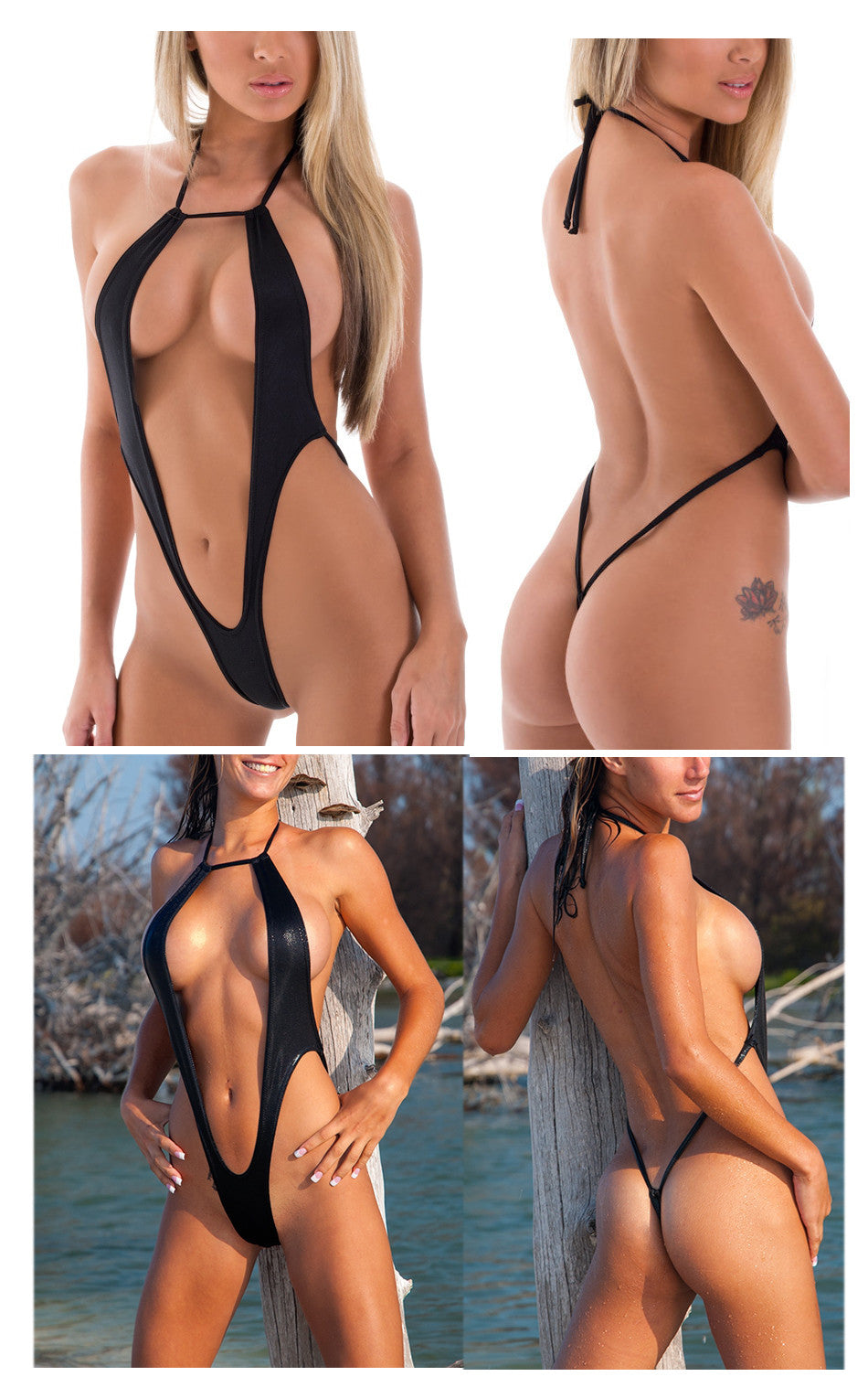 One piece Micro Bikini Monokini Micro G String Swimsuit in Semi Sheer Swimwear The Clothing Company Sydney