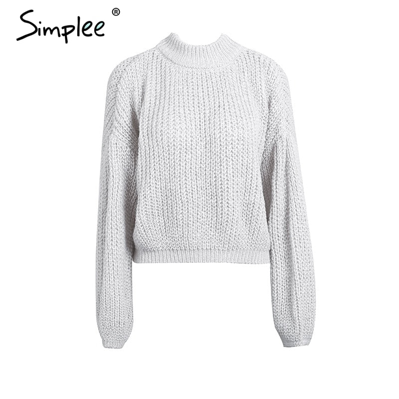 Lantern sleeve knitted pullover loose round neck red autumn casual sweater jumper The Clothing Company Sydney