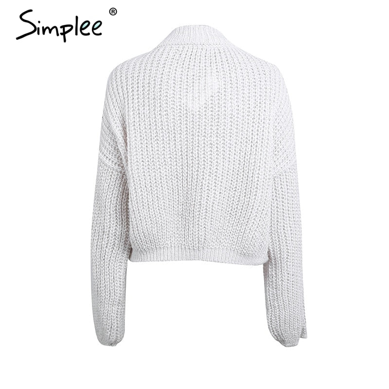 Lantern sleeve knitted pullover loose round neck red autumn casual sweater jumper The Clothing Company Sydney