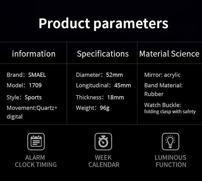 Men's Sport watch LED 50m water Resistant digital Multifunction Quartz Wristwatches The Clothing Company Sydney