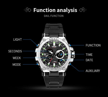 Men's Sport watch LED 50m water Resistant digital Multifunction Quartz Wristwatches The Clothing Company Sydney