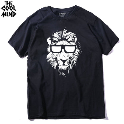 Cotton short sleeve animal lion printed casual o-neck knitted mens T-shirt men's tops tee shirts The Clothing Company Sydney