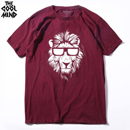 Cotton short sleeve animal lion printed casual o-neck knitted mens T-shirt men's tops tee shirts The Clothing Company Sydney
