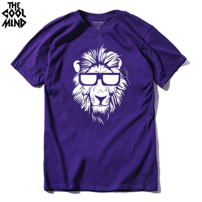 Cotton short sleeve animal lion printed casual o-neck knitted mens T-shirt men's tops tee shirts The Clothing Company Sydney