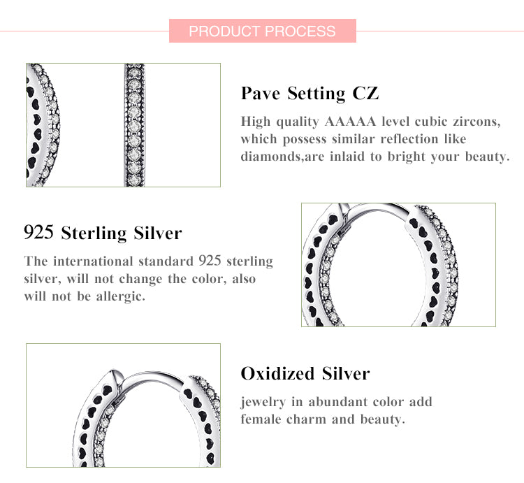 925 Sterling Silver Classic Full Hearts Hoop Earrings Luxury Cubic Zirconia Fashion Jewellery For Women Wedding Gift The Clothing Company Sydney