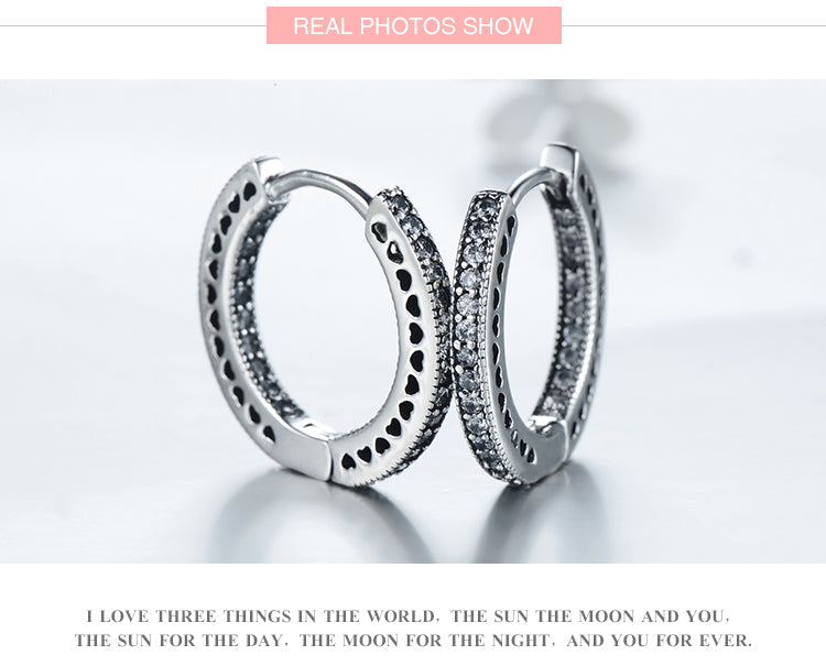 925 Sterling Silver Classic Full Hearts Hoop Earrings Luxury Cubic Zirconia Fashion Jewellery For Women Wedding Gift The Clothing Company Sydney