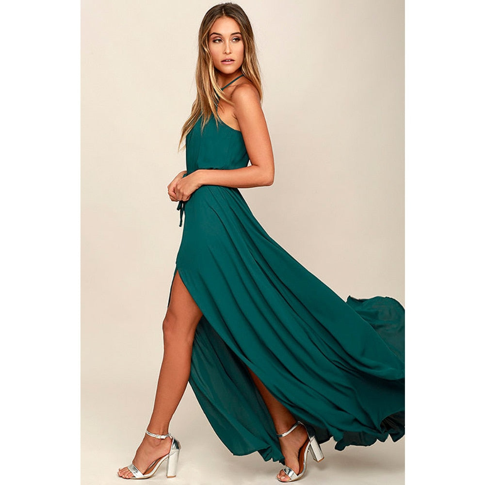 Long High Split Boho Beach Dress Tunic Maxi Dress Women Evening Party Dress The Clothing Company Sydney