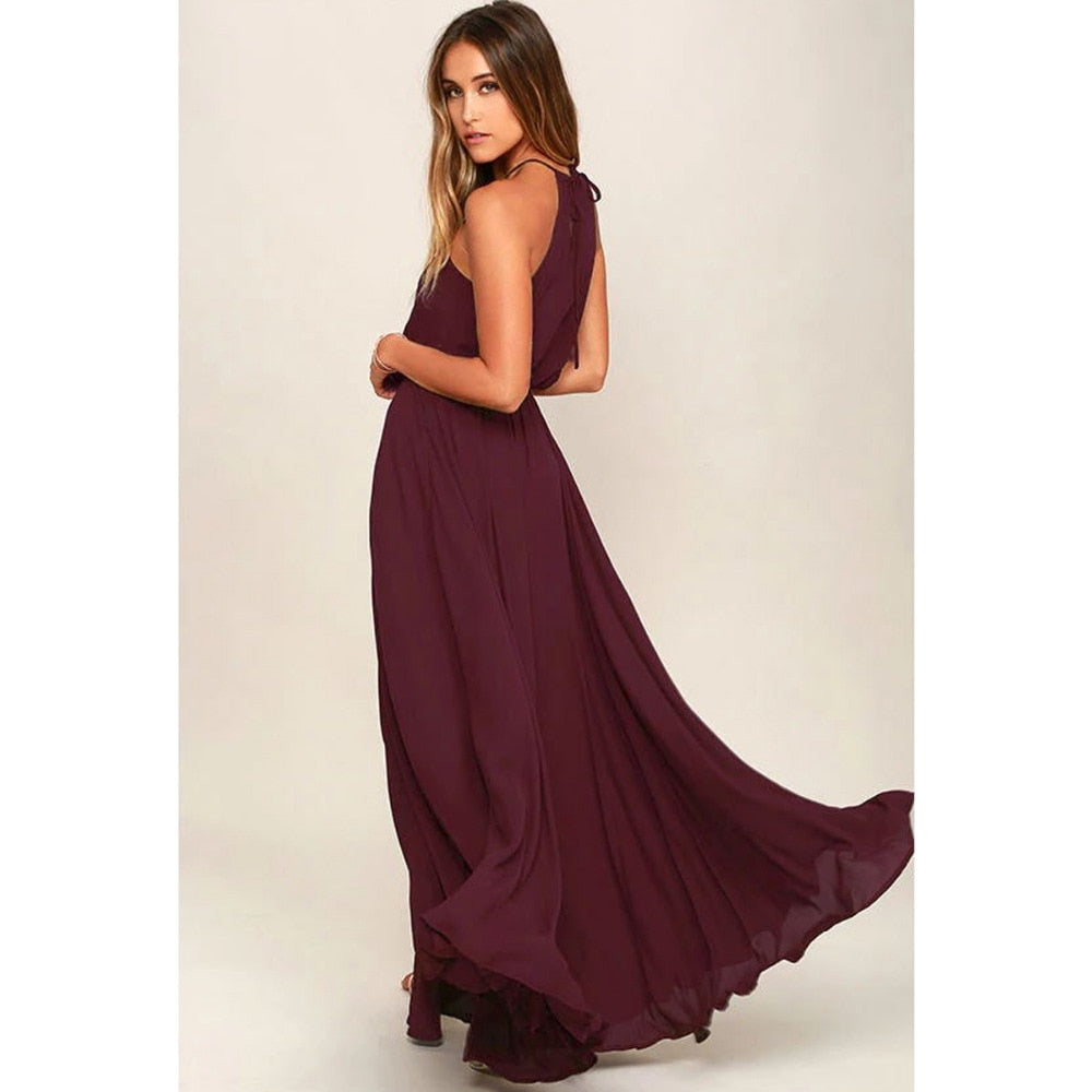 Long High Split Boho Beach Dress Tunic Maxi Dress Women Evening Party Dress The Clothing Company Sydney