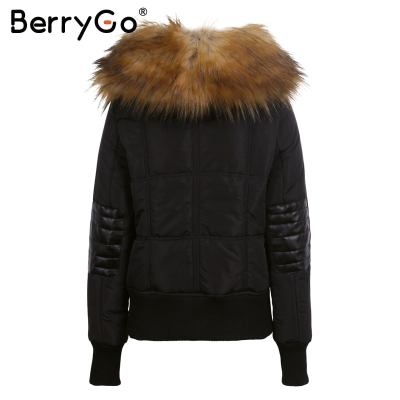 Hooded Fur Waist Length Zipper Front Bomber Jacket in 3 Colours The Clothing Company Sydney