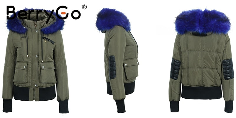 Hooded Fur Waist Length Zipper Front Bomber Jacket in 3 Colours The Clothing Company Sydney