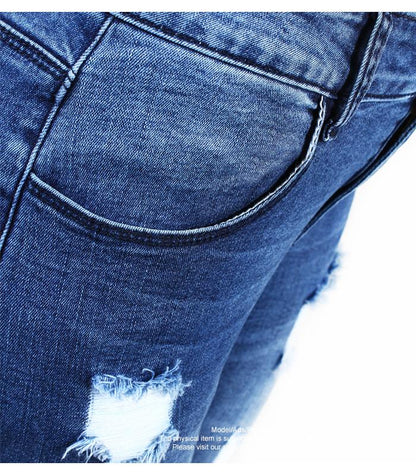 Ultra Stretchy Blue Tassel Ripped  Denim Pants Pencil Skinny Jeans The Clothing Company Sydney