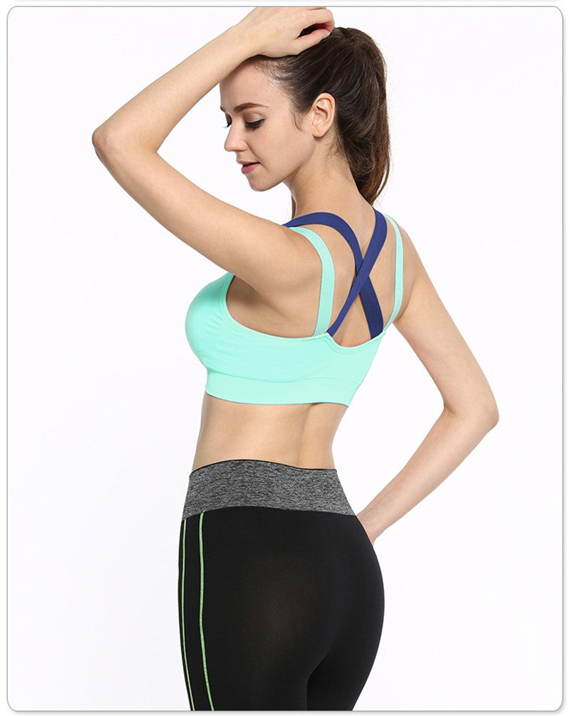 Cross Strap Back Women Sports Bra,Professional Quick Dry Padded Shockproof Gym Fitness Running Yoga Sport Brassiere Top The Clothing Company Sydney