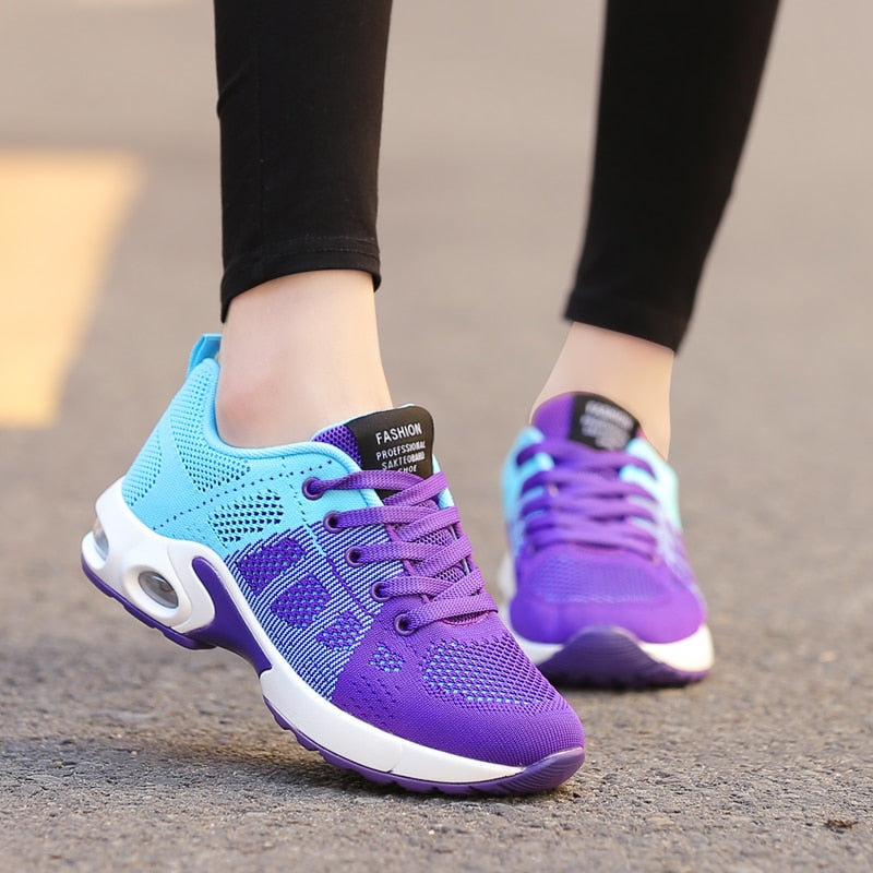 Breathable Mesh Comfort Jogging Air Cushion Lace Up Ladies Fashion Running Outdoor Sports Sneakers Shoes The Clothing Company Sydney