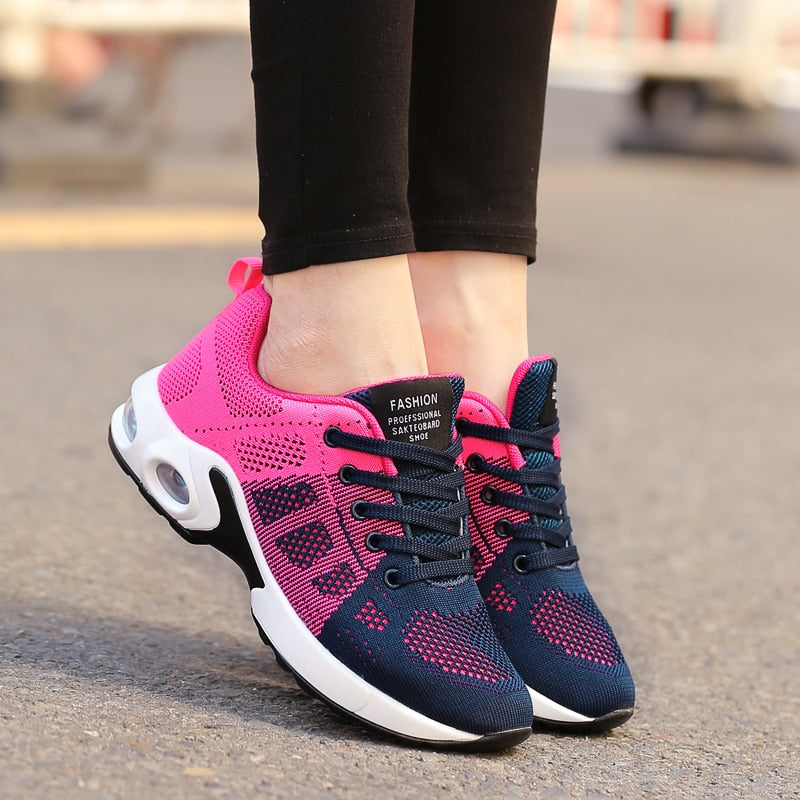 Breathable Mesh Comfort Jogging Air Cushion Lace Up Ladies Fashion Running Outdoor Sports Sneakers Shoes The Clothing Company Sydney