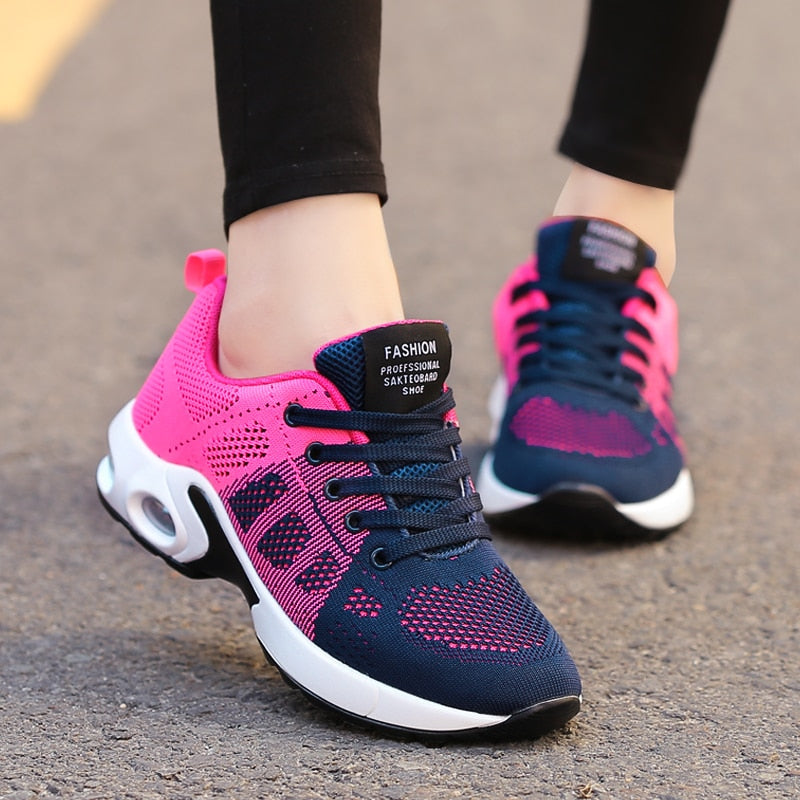 Breathable Mesh Comfort Jogging Air Cushion Lace Up Ladies Fashion Running Outdoor Sports Sneakers Shoes The Clothing Company Sydney