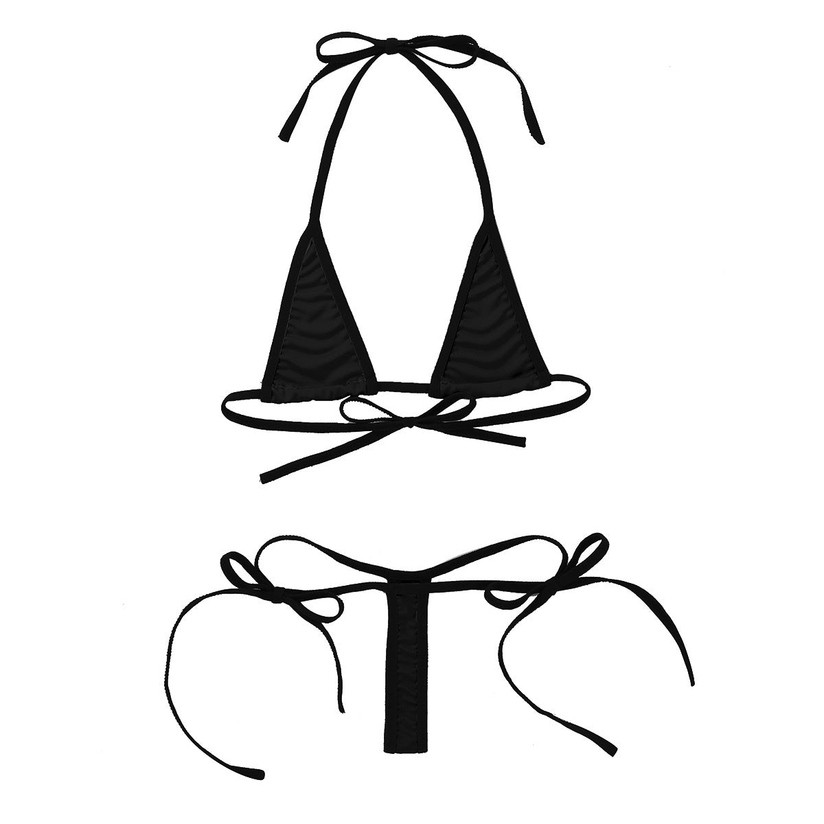 Micro Bikini Swimsuit mini bikini Set Halter Neck Self-tie Bra Top with G-String Thong Swimwear The Clothing Company Sydney