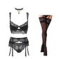 5 Piece Lingerie Lace push up bra sets bra, panties, garter, stockings and necklace set The Clothing Company Sydney