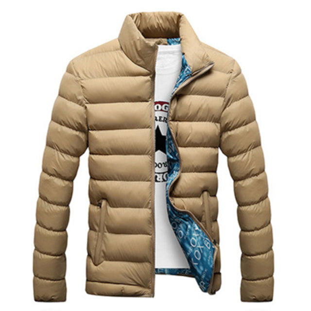 Stand Collar Parka Jacket Men's Solid Thick Jackets and Coats Winter Parkas The Clothing Company Sydney